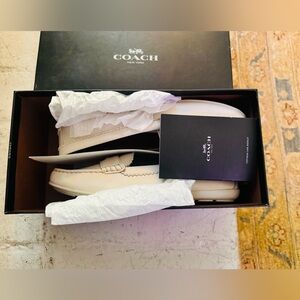 Coach Ivory Leather Loafers